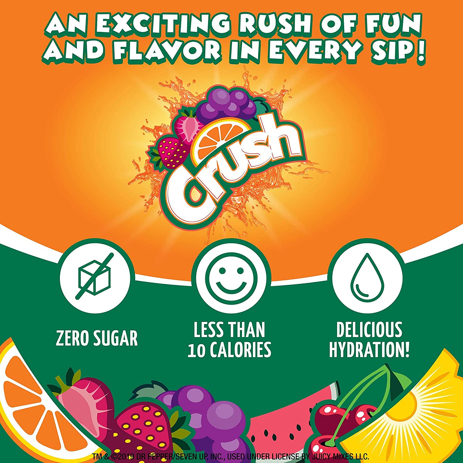 Orange Crush- Powder Drink Mix - Sugar Free & Delicious, Makes 72 flavored water beverages - Image 3